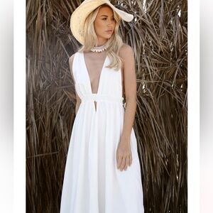 Athens Maxi Dress in White size S